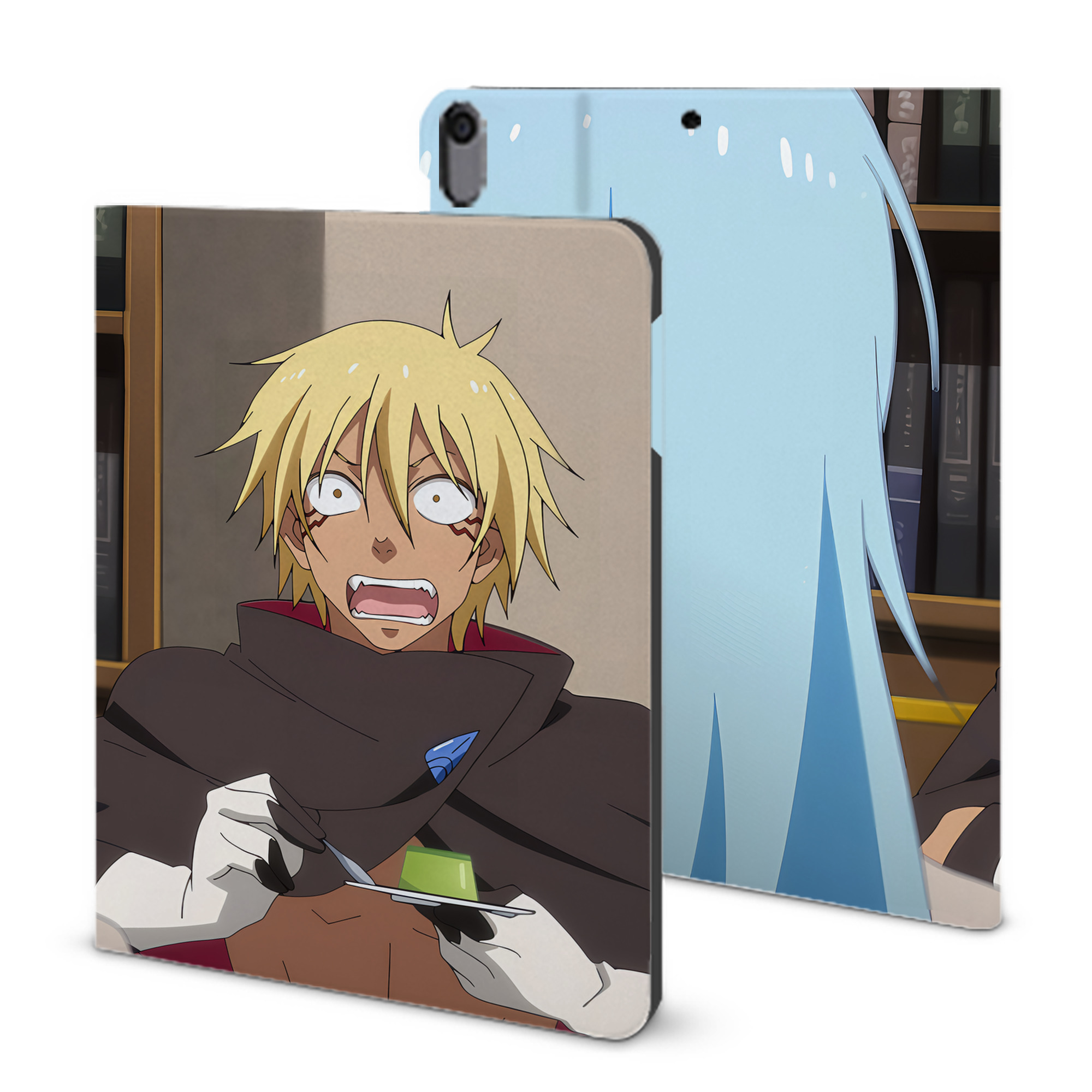 （画像用） 転スラ Regarding Reincarnated to Slime IPad ケース ブック型 PUレザー TPU 耐衝撃 軽量 薄型 ペン収納なし 全面保護 IPad 各モデル対応
